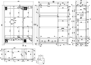 Dulap Copii ALEX cu 3 Uși, Pin Masiv, Rafturi și Sertare, Design Industrial – Vipack - Img 3