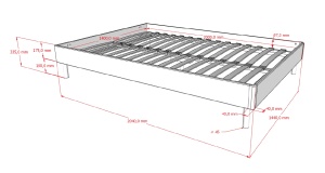 FORREST BED FRAME 140 X 200 CM OAK - Img 3