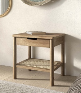 OLIVE NIGHTSTAND WITH DRAWER RATTAN OAK - Img 2