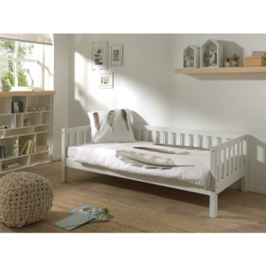Pat Cabină Fritz 90x200 cm, pentru Copii, Alb – Vipack - Img 1