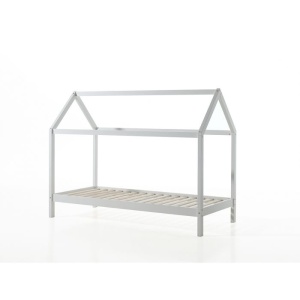 Pat în formă de Căsuță, Alb, 90 x 200 cm, Pin Masiv – Dallas – Vipack - Img 3