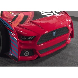Pat Mașină PANTHER POWER pentru Copii, 90x200 cm, Roșu cu Albastru (MDF) – Auto – Vipack - Img 4