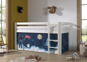 Perdea de joacă cu tema SPACE SHUTTLE pentru pat semi-supraetajat pentru copii PINO, albastru – Vipack - Img 4
