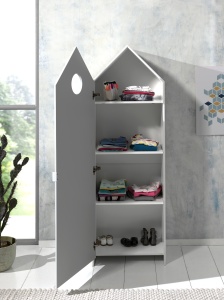 Set 2 Dulapuri pentru Copii Căsuță, Verde Mentă și Alb, (MDF) – CASAMI – Vipack - Img 14
