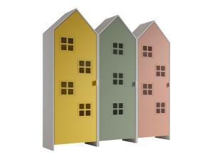 Set 3 Dulapuri pentru Copii Căsuță, Galben, Roz și Verde, (MDF) – CASAMI BRUGES – Vipack - Img 2