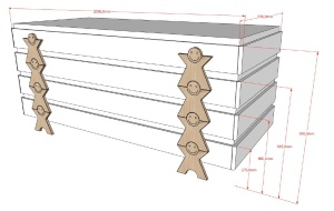 Set 3 paturi stivuibile pentru copii MODULO, gri, din MDF și pin masiv, cu somiere cu lamele incluse – Vipack - Img 9