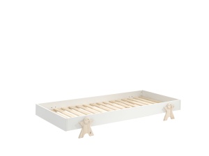 Set 4 paturi stivuibile pentru copii MODULO, alb, 90 x 200 cm, cu picioare în formă de zâmbet – Vipack - Img 3