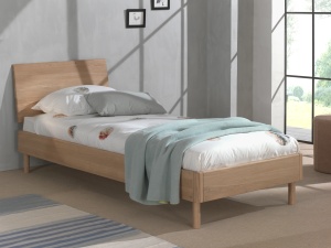 Set Complet Mobilier Camera Bebelusi Forrest Oak, Pat 90x200 cm, Dulap cu 2 Uși, Noptieră și Masă de înfășat, din Lemn de Stejar, Natur – Vipack - Img 2
