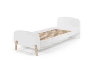 Set Complet Mobilier Kiddy pentru Camera Copii – Pat 90x200 cm, Noptieră, Dulap 2 Uși, Birou și Bibliotecă – Alb – Vipack - Img 9