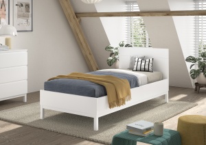 Set Mobilier Cameră Copii EVA: Pat 90x200 cm și Noptieră, Alb – Vipack - Img 3