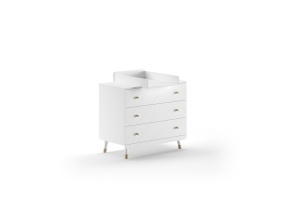 Set Mobilier Complet pentru Bebeluși, 4 Piese, Alb Satinat (Pin Masiv și MDF) – Billy – Vipack - Img 4