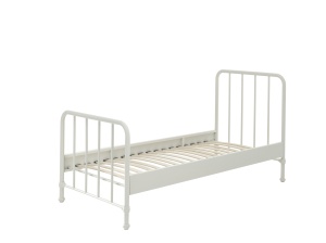 Set Pat Metalic și Noptieră, Alb, 90 x 200 cm (Metal) – BRONXX – Vipack - Img 4