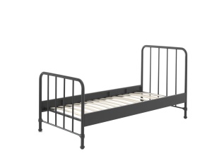 Set Pat Metalic și Noptieră, Negru, 90 x 200 cm (Metal) – BRONXX – Vipack - Img 5