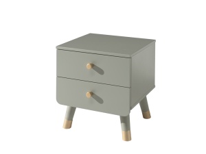 Set Pat Single și Noptieră pentru Copii, 2 Piese, 90x200 cm, Verde Olive (Pin Masiv și MDF) – Billy – Vipack - Img 5