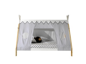 Set TIPI format în Pat copiiul înalt fără gard (90 x 200 cm) și setul textil asortat. - Img 1