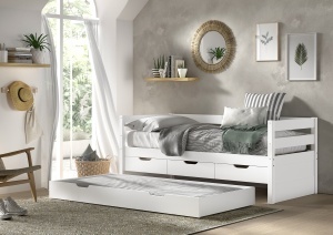 This MARGRIT combination in white consists of a cabin bed (90 x 200 cm) with three storage drawers and a matching pull-out bed. - Img 8