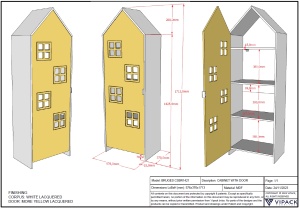 Dulap pentru Copii Căsuță, Galben, (MDF) – CASAMI – Vipack - Img 3