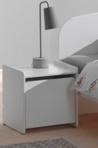 Noptieră Kiddy, pentru Camera Copii, cu 1 Ușă și Margini Rotunjite, Alb – Vipack - Img 2