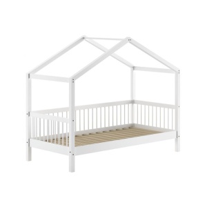 Pat Căsuță Forrest Beech pentru Camera Copii, 90x200 cm, din Lemn Masiv de Fag, Alb – Vipack - Img 3