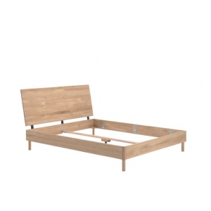 Pat Dublu Forrest Oak, 160x200 cm, din Lemn Masiv de Stejar, Natur – Vipack - Img 3