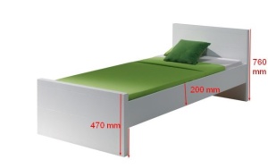Pat Individual Lara 90x200 cm, pentru Copii/Tineri, Alb – Vipack - Img 3