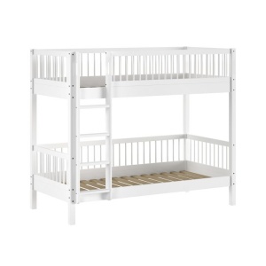 Pat Supraetajat Forrest Beech 90x200 cm, pentru Camera Copii, din Lemn de Fag Lăcuit Alb, Convertibil – Vipack - Img 3