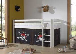 Perdea de joacă cu tema CARIBIAN pentru pat semi-supraetajat pentru copii PINO, maro – Vipack - Img 4