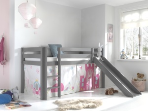 Perdea de joacă cu tema PRINCESS pentru pat semi-supraetajat pentru copii PINO, roz – Vipack