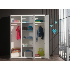 Set 2 Polițe Suplimentare Lara, pentru Dulap cu 3 Uși, Alb – Vipack - Img 2