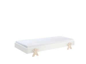 Set 4 paturi stivuibile pentru copii MODULO, alb, 90 x 200 cm, cu picioare în formă de zâmbet – Vipack - Img 4
