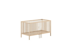 Set DINO culoare lemn natural format dintr-un Pat copii pentru copii (70 x 140 cm) și o masă de schimbat. - Img 4