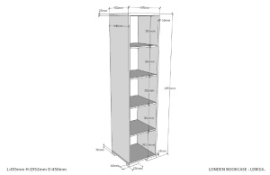 Set LONDON format dintr-un Pat copii (90x200) cu noptieră, Dulap camera copii cu 3 uși, birou și cărucior de birou și bibliotecă. - Img 15