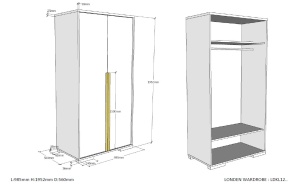 Set LONDON în culoarea antracit format dintr-un Pat copii (90x200) cu noptieră, Dulap camera copii cu 2 uși și birou cu cărucior de birou. - Img 11