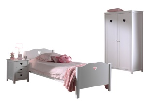 Set Mobilier Cameră Copii AMORI, 3 Piese, Alb, Stil Romantic – Vipack - Img 2
