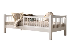 Set Pat Cabină Forrest Beech pentru Camera Copii, 90x200 cm, cu Barieră de Siguranță, din Lemn Masiv de Fag, Alb – Vipack - Img 4