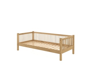Set Pat Cabină Forrest Oak pentru Camera Copii, 90x200 cm, cu Sertar Pat și Barieră de Siguranță, din Lemn Masiv de Stejar, Natur – Vipack - Img 8