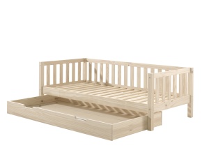 Set Pat Cabină Fritz 90x200 cm cu Sertar Suplimentar, pentru Copii, Pin Lăptos – Vipack - Img 5