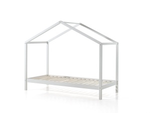 Set Pat Căsuță pentru copii, cu Perdea Fluturi, Alb, 90 x 200 cm, Pin Masiv – Dallas – Vipack - Img 5