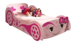 Set Pat Mașină LOVE CAR și Saltea BASIC COOL pentru Copii, 2 Piese, Roz (MDF) – Auto – Vipack - Img 2