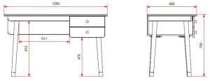 Set Pat Single, Noptieră și Birou pentru Copii, 3 Piese, 90x200 cm, Alb Satinat (Pin Masiv și MDF) – Billy – Vipack - Img 11