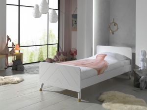 Set Pat Single și Noptieră pentru Copii, 90x200 cm, Alb Satinat (Pin Masiv și MDF) – Billy – Vipack - Img 7
