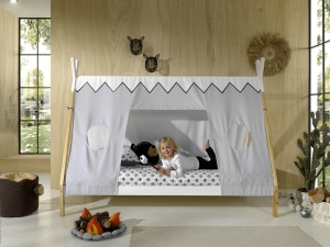 Set TIPI format în Pat copiiul înalt fără gard (90 x 200 cm) și setul textil asortat. - Img 8
