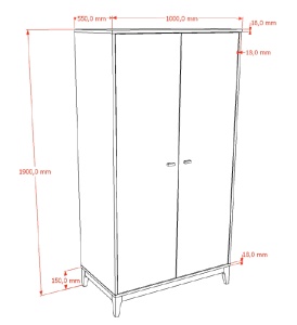 This ILYAS combination consists of a bed (90 x 200 cm), nightstand and 2-door wardrobe. - Img 11