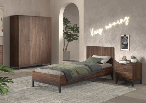 This ILYAS combination consists of a bed (90 x 200 cm), nightstand and 3-door wardrobe. - Img 2