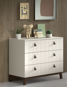 This SEZANE combination in clay consists of a bed (90 x 200 cm), a bedside table, a 2-door wardrobe and a dresser with 3 drawers. - Img 9