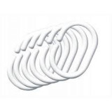 Inele perdea de dus Bisk, Plastic, Alb,Set 12 buc