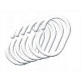 Inele perdea de dus Bisk, Plastic, Alb,Set 12 buc