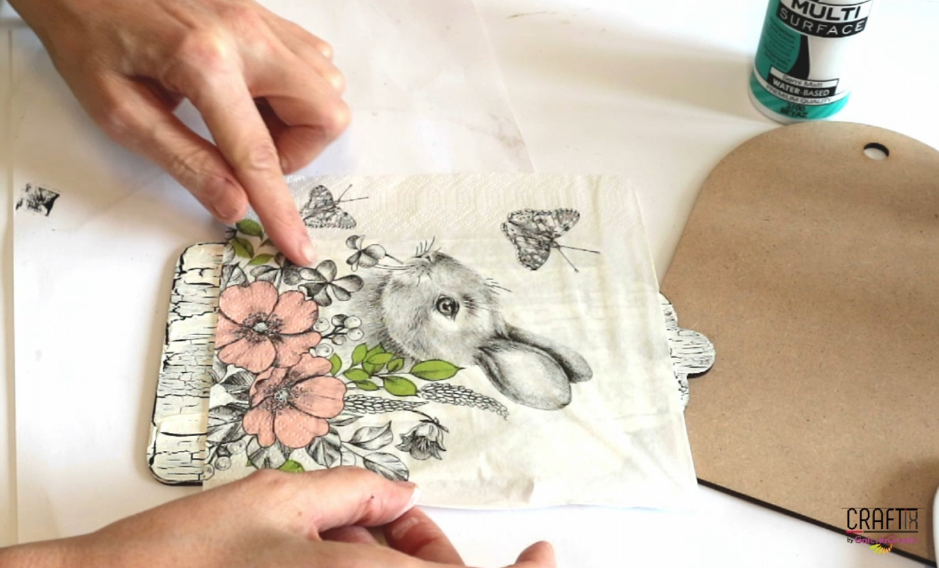 Decorațiune de Paști ∣ Tutorial Tehnica Crăpării ∣ Șervețel Iepuraș