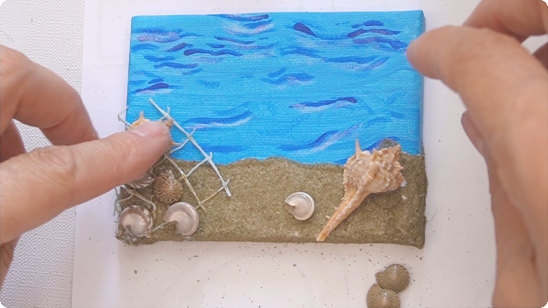 Mini tablou de vară – decor marin pe pânză