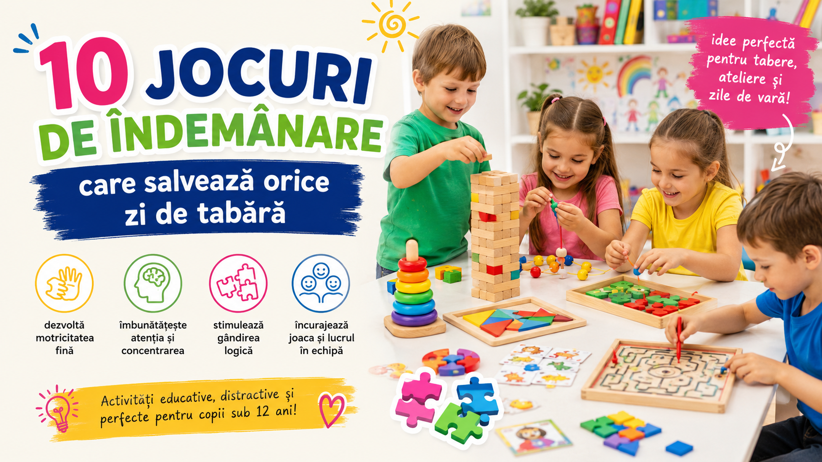 10 jocuri de îndemânare care salvează orice zi de tabără